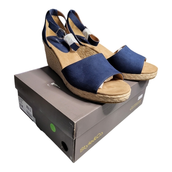 Style & co Seleeneyf blue wedge sandal - Picture 1 of 7